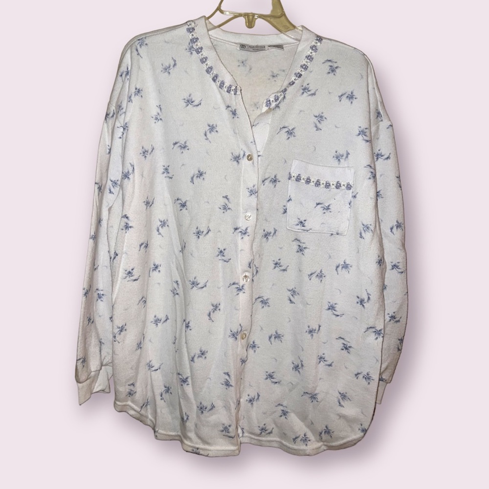 Age Group Intimates Floral Button Down Pajama Top